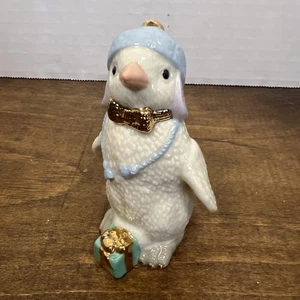 Lenox Cool Yule Penguin Porcelain Figurine Holiday Christmas Estate Sale - Picture 1 of 10