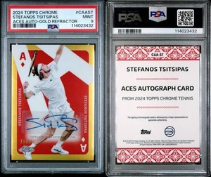 Stefanos Tsitsipas 2024 Topps Cromo Dorado Ases Automático PSA 9 - Imagen 1 de 1