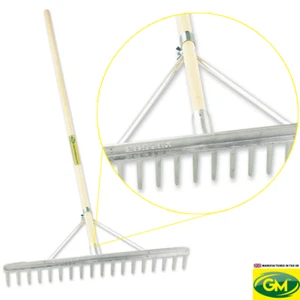 GroundMaster Aluminium Landscape Rake - 72" Handle 18 Toothed Strong Garden Tool - Picture 1 of 2
