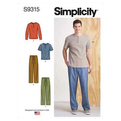 Simplicity Sewing Pattern S9315 Men's Knit Tops and Pants - Image 1 of 4