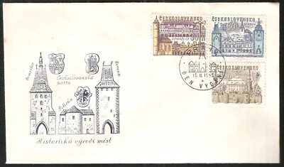 Bohemian Architecture Beroun Domazlice Policka Czech First Day Cover 1965 FDC - Image 1 of 3