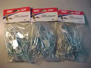 3 NUOVE STRINGHE CATENA ARTIGLIO AQUILA 9 a scatto 46 pollici WALLEYE BASS CRAPPIE PESCA - Foto 1 di 3