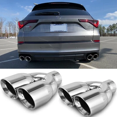 Para Acura MDX 2001-2025 2.5" a 3.5" Doble Tubo de Escape Punta Doble Pared Cromo Foto 1 de 4