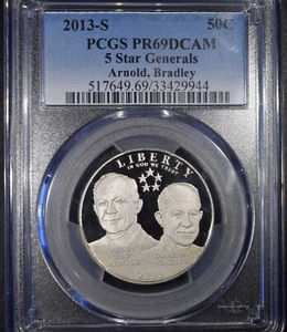 2013-S 5 Star Generals Arnold, Bradley Commemorative Half Dollar "PCGS PR69 DCAM - Picture 1 of 3
