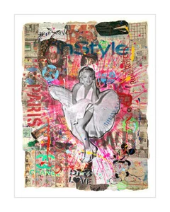 Marilyn im Stil - Pop Art Portrait zeitgenössische Kunst auf Papier, berühmte Prominente - Bild 1 von 6