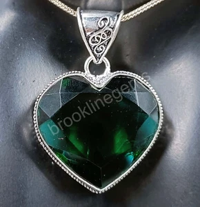 89.120 Ct Heart Cut Green Moldavite 925 Silver Pendant EGL With Free Chain 5MRI - Picture 1 of 7