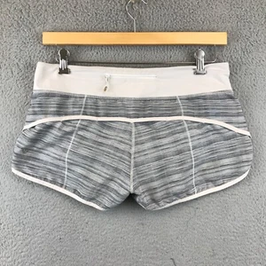 Lululemon sportliche Lauf Jogging Streifen grau/weiß Shorts Gr. 8 - Bild 1 von 7