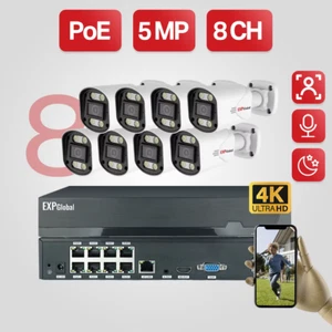 8MP 5MP POE Outdoor Security Camera System Home CCTV Kit Video Surveillance Kit - Picture 1 of 12