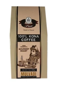Mulvadi 100% Kona Coffee Old Fashioned Grind, Medium-Dark Roast 7 oz. - Picture 1 of 6