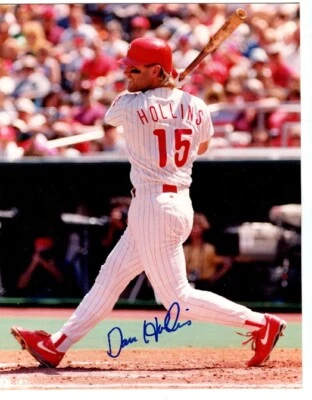 DAVE HOLLINS PHILLIES SIGNED AUTO 8x10 PHOTO - Image 1 of 2