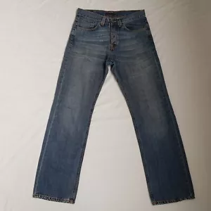 Nudie Jeans Sueltos Frank Talla W32 L34 Usado Azul Denim 100% Algodón Botón M... - Imagen 1 de 20