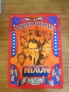 Nixon’s The One Nixon Campaign Poster. Measures 28" x 20" Agnew Wilt Clint - Picture 1 of 8