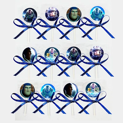 Favores de piruletas LightYear, con cinta azul oscuro -12 piezas, Buzz Toy Story Infinity Foto 1 de 3
