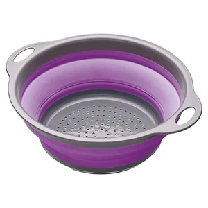KitchenCraft Colour Works Collapsible 2.8ltr Silicone Draining Food - CWGCOLPUR - Picture 1 of 5
