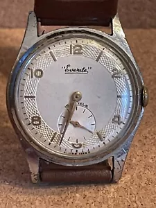 Vintage Everite 15 Jewels Handaufzug Mechanisch Swiss Made Herrenuhr - Funktioniert - Bild 1 von 9