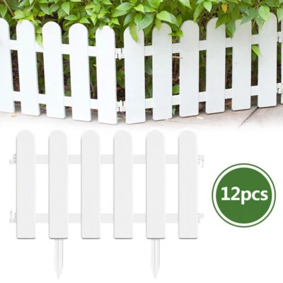12 piezas paneles decorativos para senderos de paisaje patio con bordes blancos de plástico para cerca de jardín Foto 1 de 4