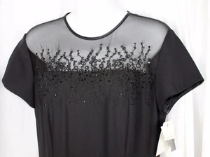 Vestido de Cóctel Liz Claiborne Noche Lentejuelas Vacaciones Largo Negro Nuevo 6  - Imagen 1 de 6