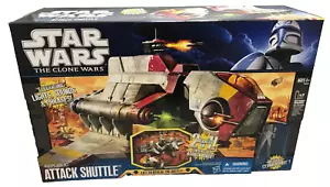 MISP HASBRO Star Wars Clone Wars Electronic REPUBLIC ATTACK SHUTTLE 2010 Pilot - Picture 1 of 9