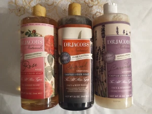 Jabón líquido puro de Castilla 3 Dr Jacobs Naturals 32 oz lavanda, carbón vegetal y rosa - Imagen 1 de 7
