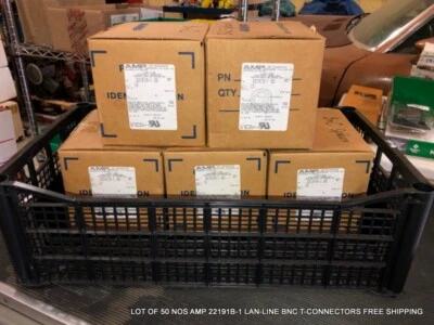 批量 50 NOS AMP 22191B-1 LAN-LINE BNC T-CONNECTORS 免运费 — 第 1/4 张图片