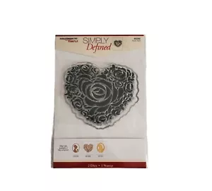 Simply Defined Rosey Heart Silikon Stempel und Metall Stanzen Set 653302 Neu Neu in Verpackung - Bild 1 von 2