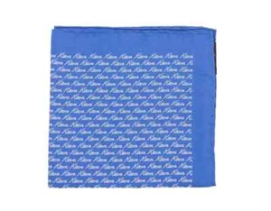 Kiton blau Markenname Druck Seide Tasche Quadrat handgefertigt in Italien - Bild 1 von 2