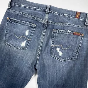 Jeans bootcut 7 For All Mankind donna 30 effetto invecchiato lavaggio medio USA - Foto 1 di 12