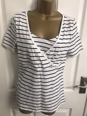 NUEVO CON ETIQUETAS - H&M Mama Nursing Rayas Top Blanco y Negro - M (2607) Foto 1 de 2