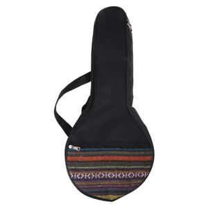 25in 4-Strings Banjo Bag Ethnic Style Musical Ukulele Tote for Case Cotton Backp