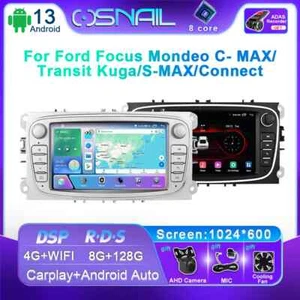 For Ford Focus S-Max Mondeo Galaxy C-Max CarPlay Car Radio Screen Player GPS DSP - Picture 1 of 34