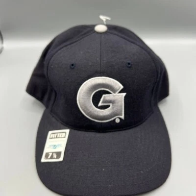 Georgetown Hoyas 帽子男式 7 1/4 黑色灰色世界顶级贴合帽新品 — 第 1/4 张图片