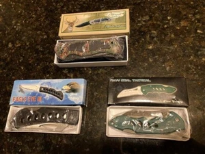 3-set Frost Cutlery Pocket Knives: Big Buck Down/Navy Seal Tactical/Eagle EyeIII - Picture 1 of 4