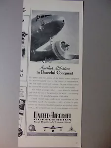 Anuncio impreso artístico Hartford Conn. 1940 UNITED AERONAVE CORPORATION - Imagen 1 de 1