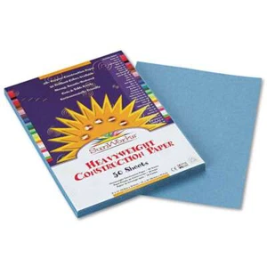 SunWorks Construction Paper, 58 lbs., 9 x 12, Sky Blue, 50 Sheets/Pack - Picture 1 of 3