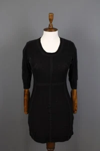 Sonia Rykiel Black Wool Knit 3/4 Sleeve Bodycon Evening Short Dress Size S - Picture 1 of 15