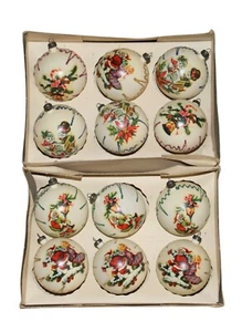 Vintage Glitzer Ornamente Italien Kunststoff Christbaumkugeln 12er Set - Bild 1 von 4