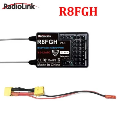 Radiolink R8FGH Gyro Receiver 2.4G 8CH Telemetry Vehicle Voltage Up to 14S 58.8V - Image 1 of 4