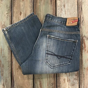 Jeans uomo Anchor blu 34x30 gamba dritta logo stile Y2K hip hop 100% cotone - Foto 1 di 12