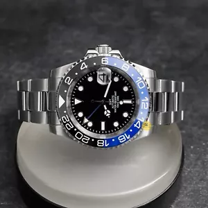 Custom Made 40mm Black & Blue Diver GMT Style Mod Watch w/ NH34 Movement - Picture 1 of 6