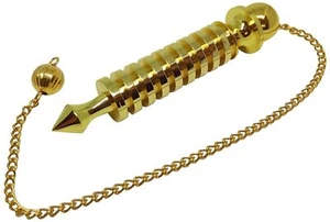 Brass 9 Plate Ring Pendulum for Crystal Therapy Healing Dowsing and Prediction - Foto 1 di 3