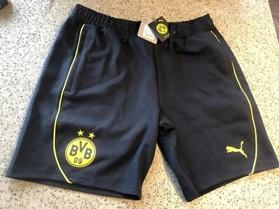 Pantalones Cortos de Fútbol Borussia Dortmund Puma Informales Bolsillos con Cremallera Algodón Pesado Grande Foto 1 de 4