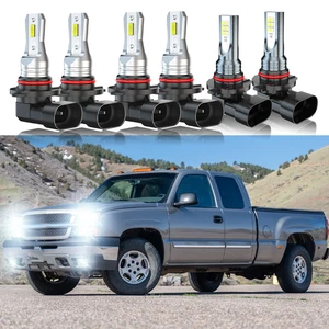 For GMC Sierra 1500 2500 HD 3500 2003-2006 Combo LED Headlight & Fog Light Bulbs - Picture 1 of 16