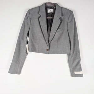 NEW Aritzia Babaton Classic Fit Single Breasted Cropped Jacket Blazer Heather S - Picture 1 of 4