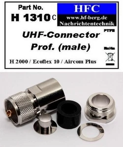 1 Stück UHF-Stecker spez. für Ecoflex 10/Aircom Prem/H 2000 Flex® - 50 Ω H1310 C - Picture 1 of 3