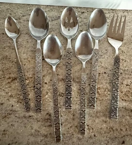 Vintage Ekco Eterna MONTALO 7 tlg. Black Accent 2 Suppen 3 Portionen 1 Eistee 1 Gabel - Bild 1 von 4