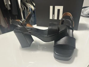 Cinque Plateau Sandalette Neu Größe 39 schwarz Leder By Jades - Bild 1 von 8