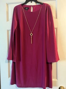 AGB Formal Dress Size 12- pink with Tulip Sleeves w/ Gold Necklace - Picture 1 of 6