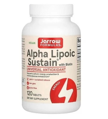 Jarrow Formulas, Alpha Lipoic Sustain con Biotina, 120 Comprimidos, exp. 06/ 30/ 2028 Foto 1 de 2