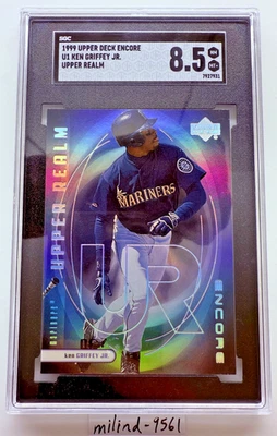 1999 Upper Deck Ken Griffey Jr Refractor Upper Realm Encore SGC 8.5 NM+ The Kid - Image 1 of 4