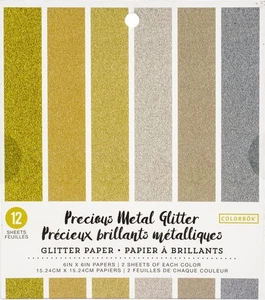 3er Pack - Colorbok Glitzer Papier Block 6"X6" 12/Pkg - Edelmetall - 74033-BL - Bild 1 von 2